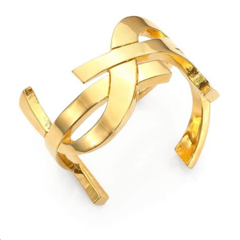 ysl gold monogram cuff|farfetch ysl bracelets.